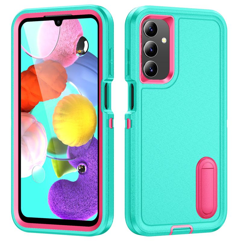 3 In 1 Heavy Armor Defend Phone Case For Samsung Galaxy A16 A06 A15 A14 A54 A26 A36 A56 A17 A27 A37 5G Plastic Frame TPU Cover