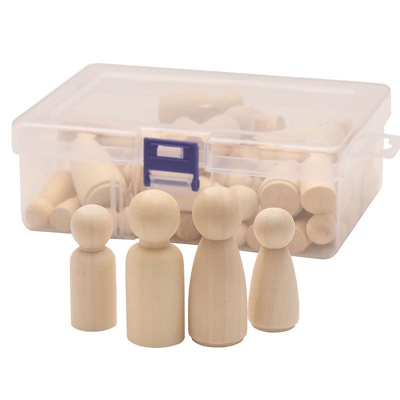 Kids DIY Wooden Figure Painting Toy - Paint Small Wooden Figurine Set for Children