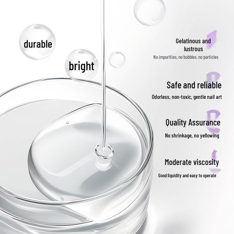 Gel Nail Polish Kit: Long-Lasting Base, Reinforcement, Tempered Top Coat, and Extension Building Gel for Salons.