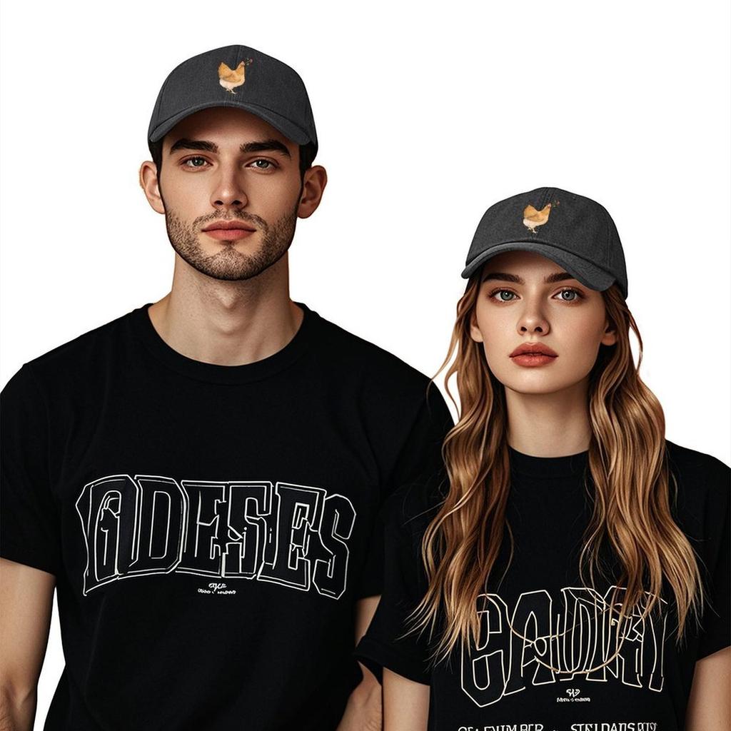 2026 Chicken With Red Flower Baseball Cap |-F-| Snapback Cap Ball Cap Golf Hat Women's Golf Clothing Men's