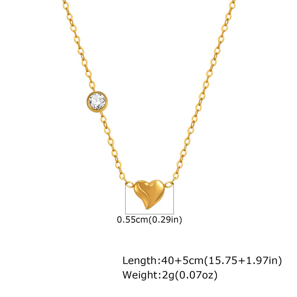 Vnox Women's Exquisite Butterfly Necklace With Single,Zircon Stainless Steel Flower Heart Pendant,18k Gold Plated Neck Jewelry