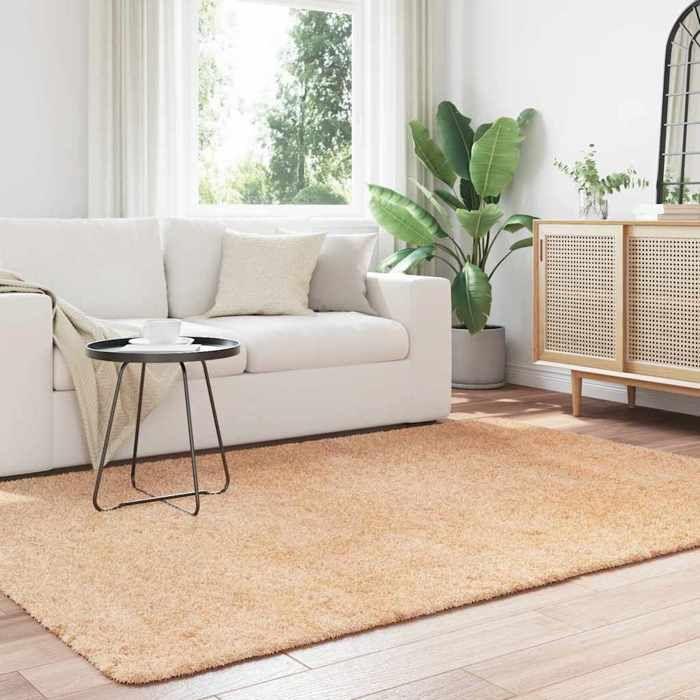 VidaXL Tapis Shaggy à poils longs beige 160x230 cm polyester, tapis, tapis de chambre, tapis moderne, tapis de salon, tapis 4102837