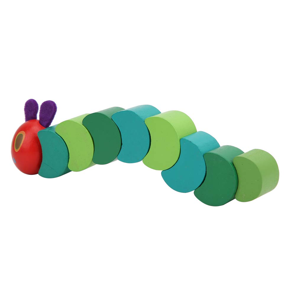 Jeankak Cylindrical Design Strong and Playable Wooden The Very Hungry for Kids Toy, Caterpillar,