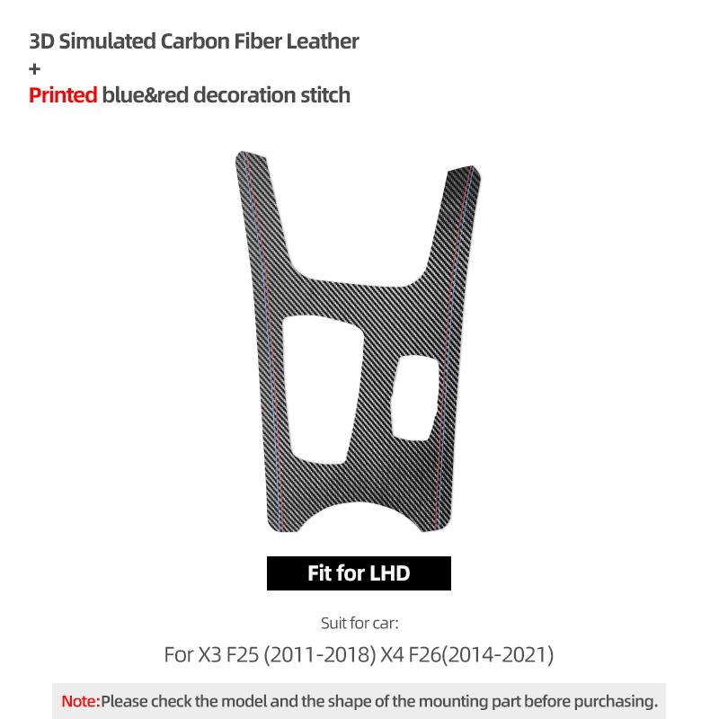 

Betterhumz for BMW X3 F25 X4 F26 Car Center Console Control Gear Shift Panel Cover Trim Made of Alcantara Interior Accessories carbon leather LHD