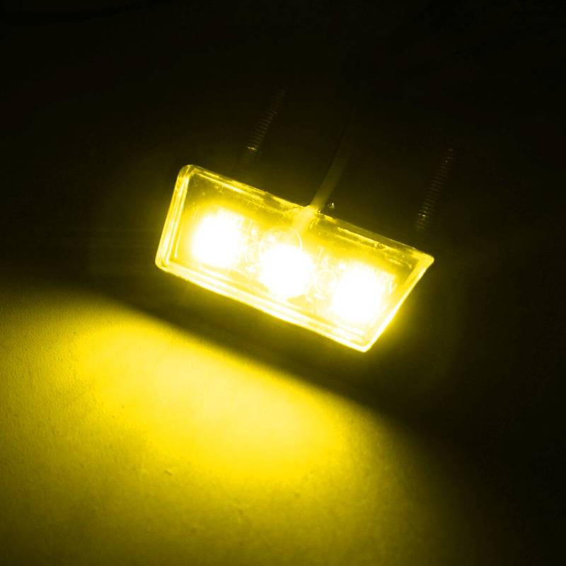 2Pcs Amber 3LED Motorcycle Motorbikes License Plate Light Mini Rear Tail Number Tag Lamp
