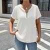 PEYWOW Women's Fashion Casual Summer Spring V-Neck Short Sleeve  Blouses & Shirts