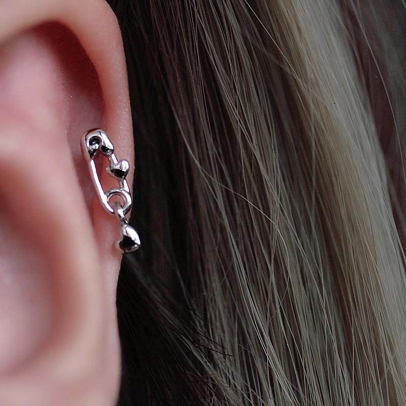 Korean Style Pin Earring Paper Clip Earrings Love Pendant Cold Style Punk Hyuna Earrings