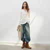 Chuyu Women's Lyocell Round Neck Loose Knit Top