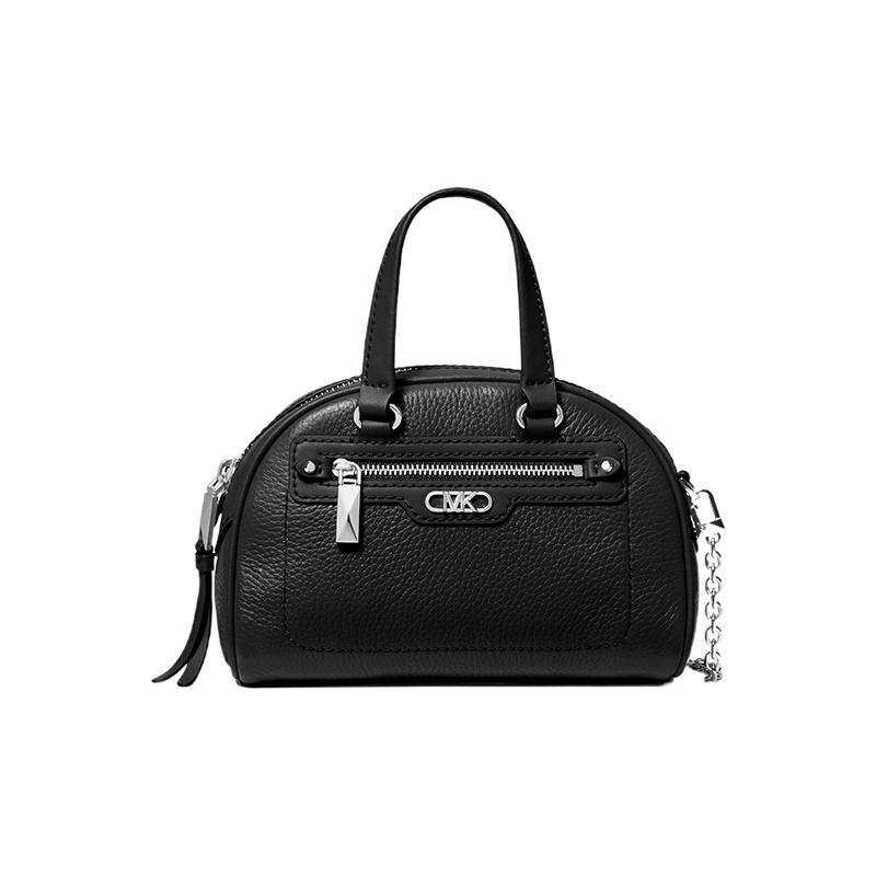 MICHAEL KORS Williamsburg Detachable Chain Zipper Closure Cow Leather Bowling Bag Hand Shoulder Crossbody Bag Extra Small Women s Black чёрный