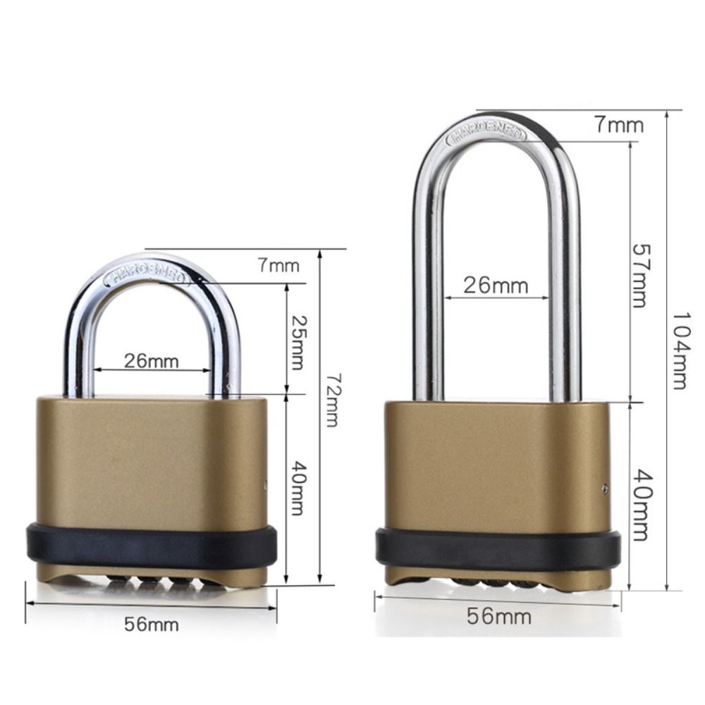 Zinc Alloy Combination Padlock Rustproof Padlock Hardware No Key Code Lock  Indoor Outdoor Use