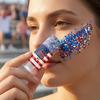 Stick Glitterato per Capelli, Viso e Corpo da 16G per la Festa dell'Indipendenza, Stick Glitterato Patriottico Rosso Bianco Blu del Quattro Luglio, Accessorio Trucco per il Memorial Day