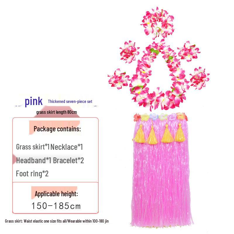 Colorful Hawaiian Hula Dance Costume Skirt Set for Role-Playing Activities