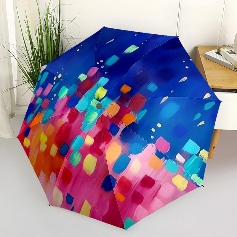 

1pc Abstract Colors Automatic Opening/Closing Umbrella with Operation & Windproof Canopy - Folding Design, Holiday Gift yy260225102