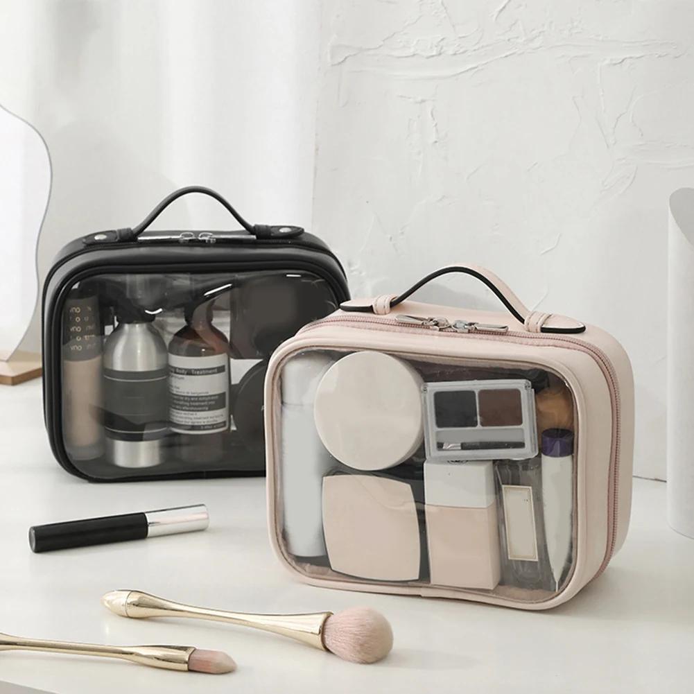 Waterproof Cosmetic Storage Bag Double Layered Makeup Brush Storage Multifunctional with Zipper Portable for Women Holiday Gifts