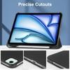 Case for iPad Air 11 M3 M2 Air 4 5 Pro 11'' 2018 with Pen Holder-[Tri-fold Stand + Auto Wake/Sleep], Super Thin Hard PC Clear