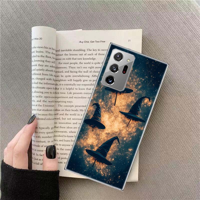 Chapéu de Mago de Halloween Terror Divertido Capa de Telefone Para Samsung Galaxy S25 Edge S24 S23 FE S22 S26 Ultra S21 S20 S10 Plus Capa Macia