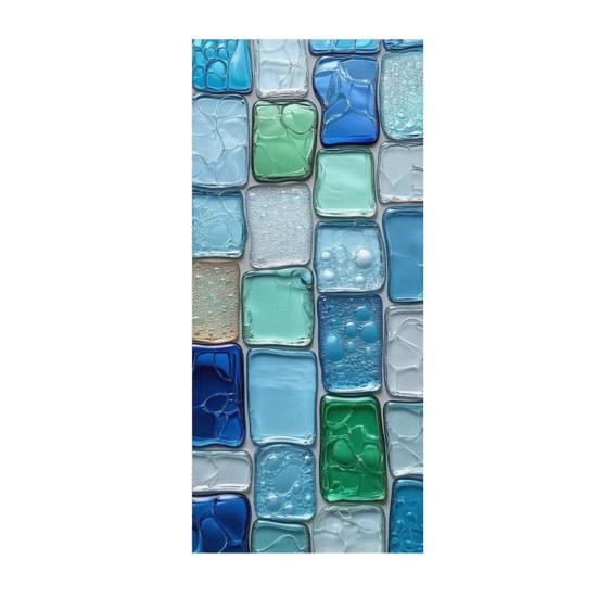 Stained Glass Effect Window Film Geometric Pattern Decorative Static Cling UV Block Heat Control Vintage Rainbow Window Sticker for Living