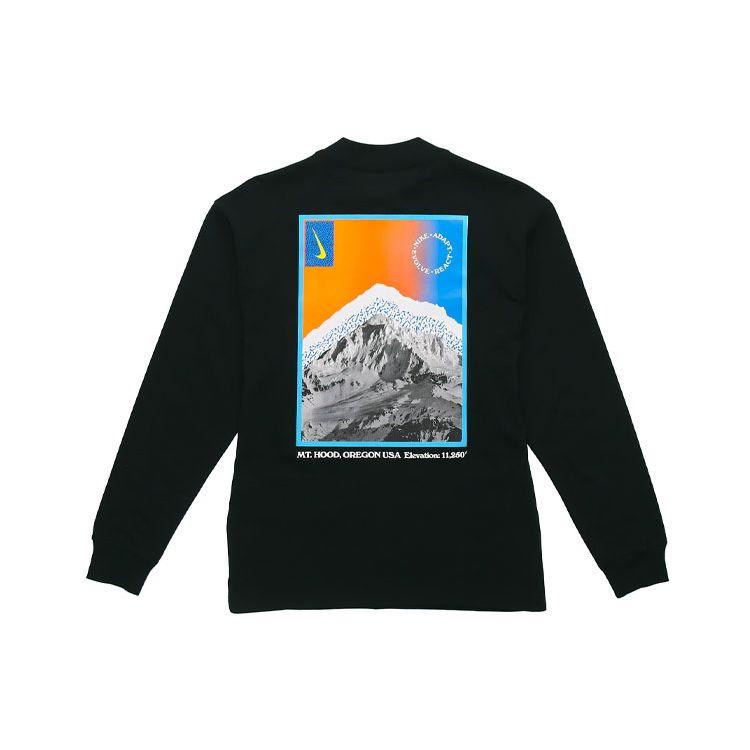 Nike Mountain Print Casual Sport Sweatshirt Men Tops Black CZ4664-010