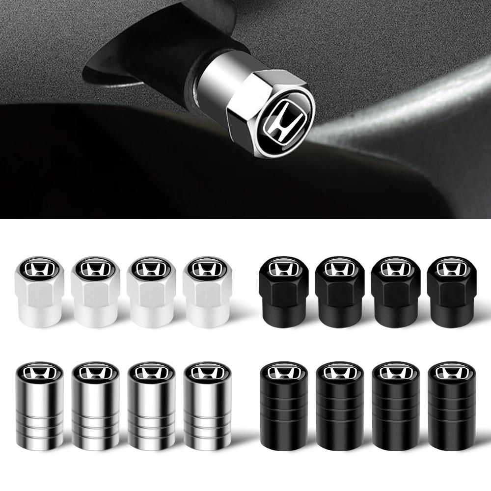 4pcs Metal Car Wheel Tire Valve Caps Stem Cover Car Accessories For Honda Fit Civic CRV Hrv CITY Accord CR-Z VTEC Vezel Insight