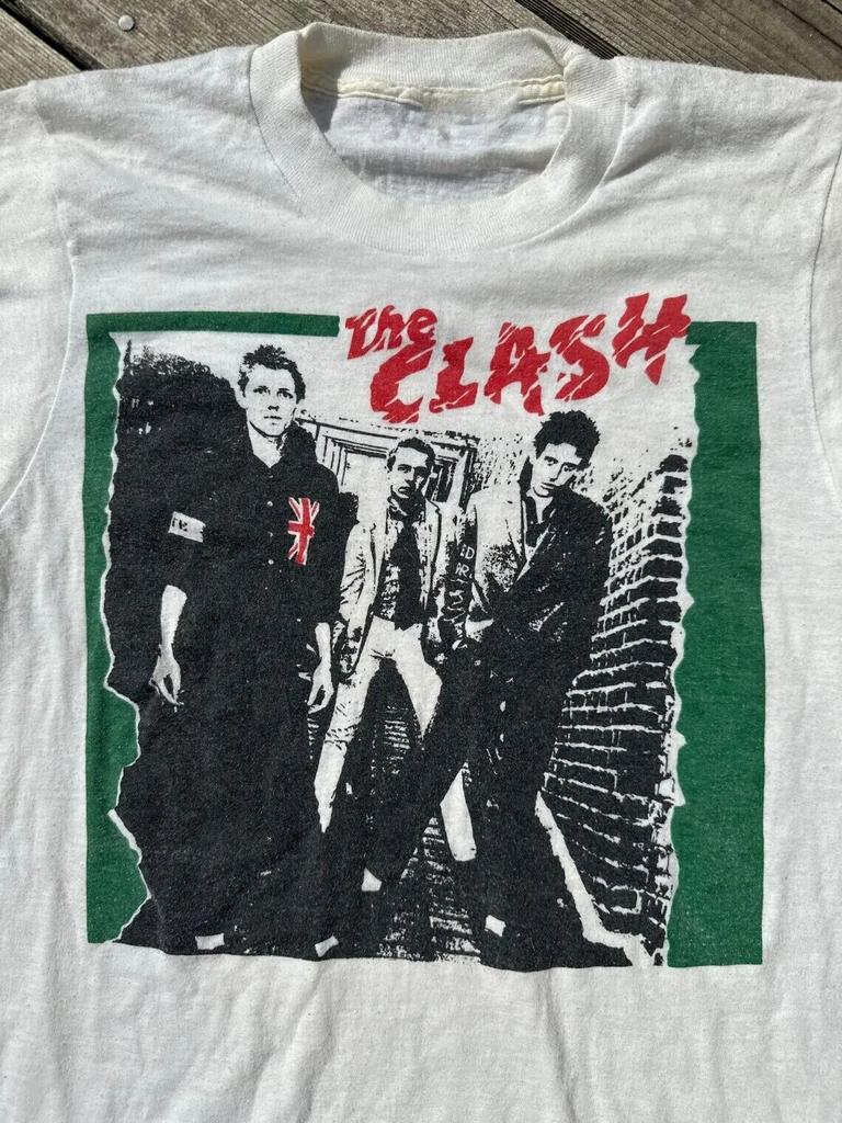 Rare The Clash Tour Band Short Sleeve White T-shirt For Fan's Size S to 5XL