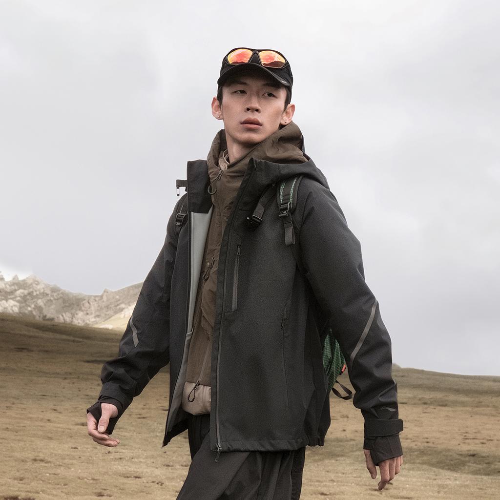 Li Ning Outdoor CF Waterproof Fashion Simple Comfortable Breathable Versatile Casual Windbreaker Unisex Outerwear Black AFYW025-3