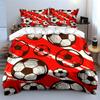 3D Grunge Soccer Ball Pattern 3Pcs Bedding Set Soft Microfiber Duvet Cover Pillowcase Set For Boys Sports Bedroom