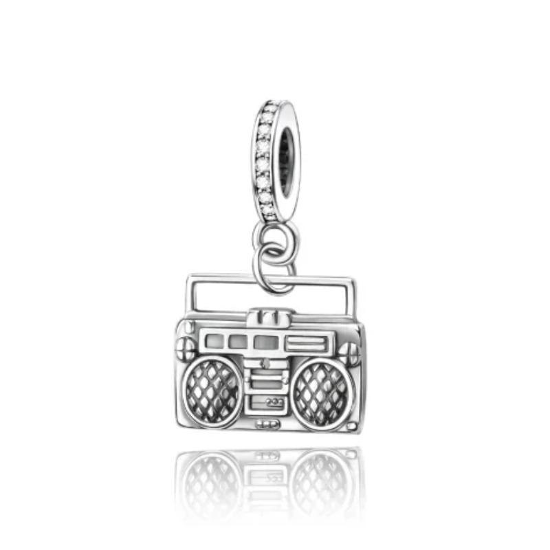 Back To School Copper Charms Bag Earphone Magic Cube Watch Games Console Bead Pendant Fit Bracelet Necklace Jewelry