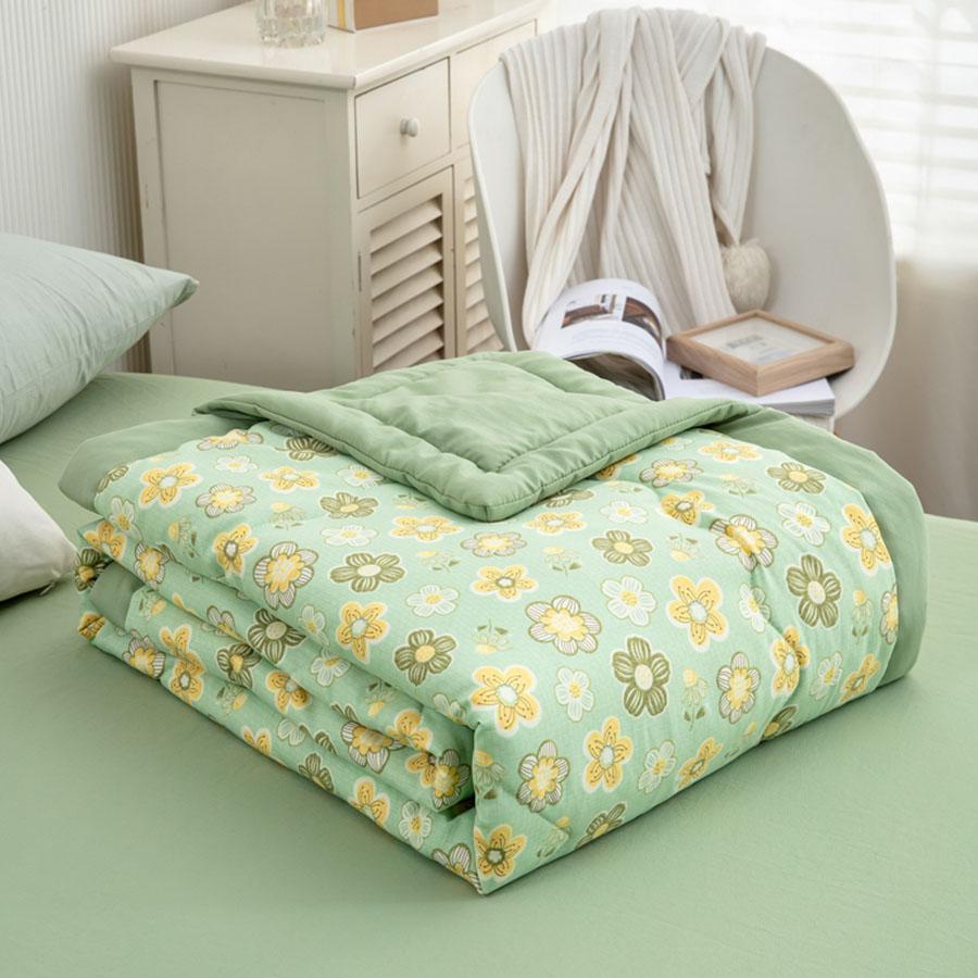 New Class A Cotton And Linen Double Layer Summer Quilt With Soybean Fiber Air Conditioning Quilt Printed Double Cooling Blanket
