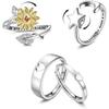 Heißer verkauf Sonnenblumen Drehring, Sonne Mond Stern Ring, Einstellbare Zubehör Geschenk