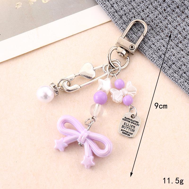 Handmade Colorful Bow Pendant Phone Case Keychain Lanyard Charm
