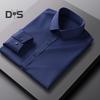 Men's Dress Shirt Long Sleeve Lapel Button Down Shirt Solid Color Formal Business Shirt for Work Dates Interviews Weddings