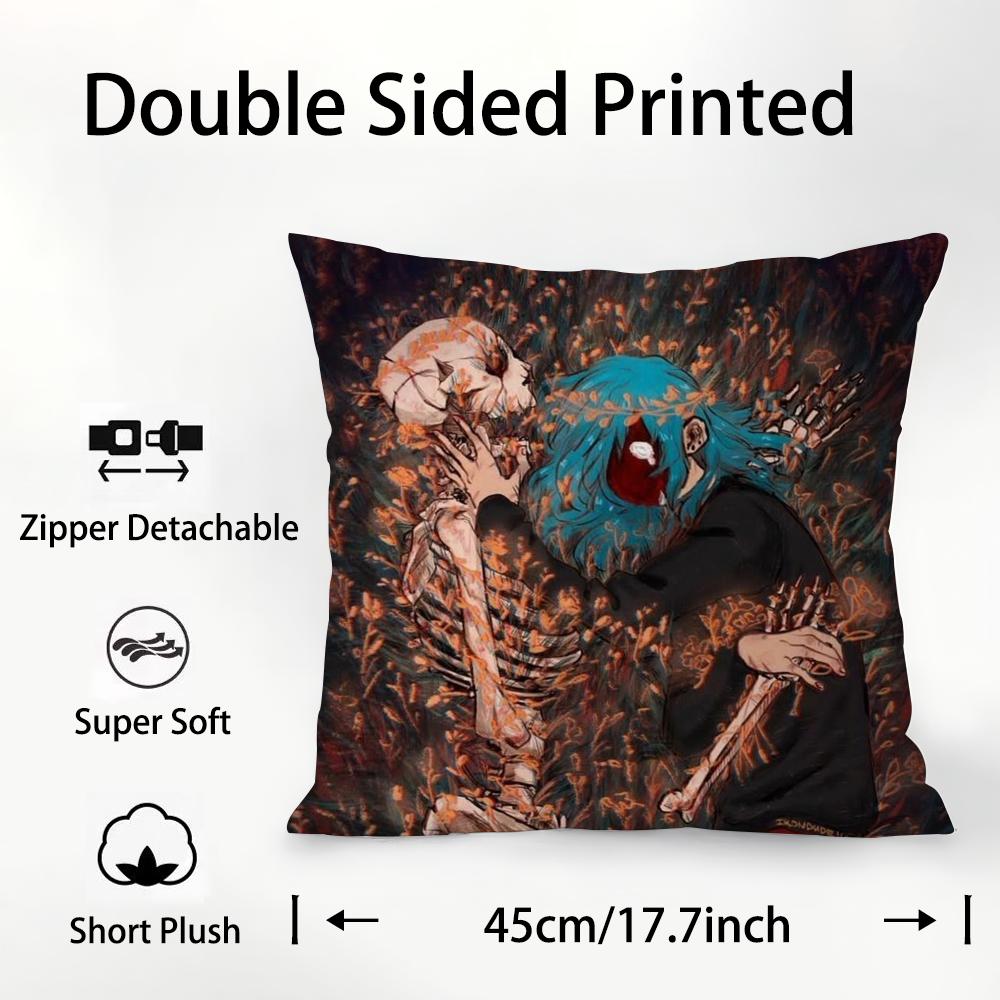 S-Sally Face Pillow Case Plush Fabric Soft Double Sided Print Sofa Cushion Cover Throw Pillow Covers