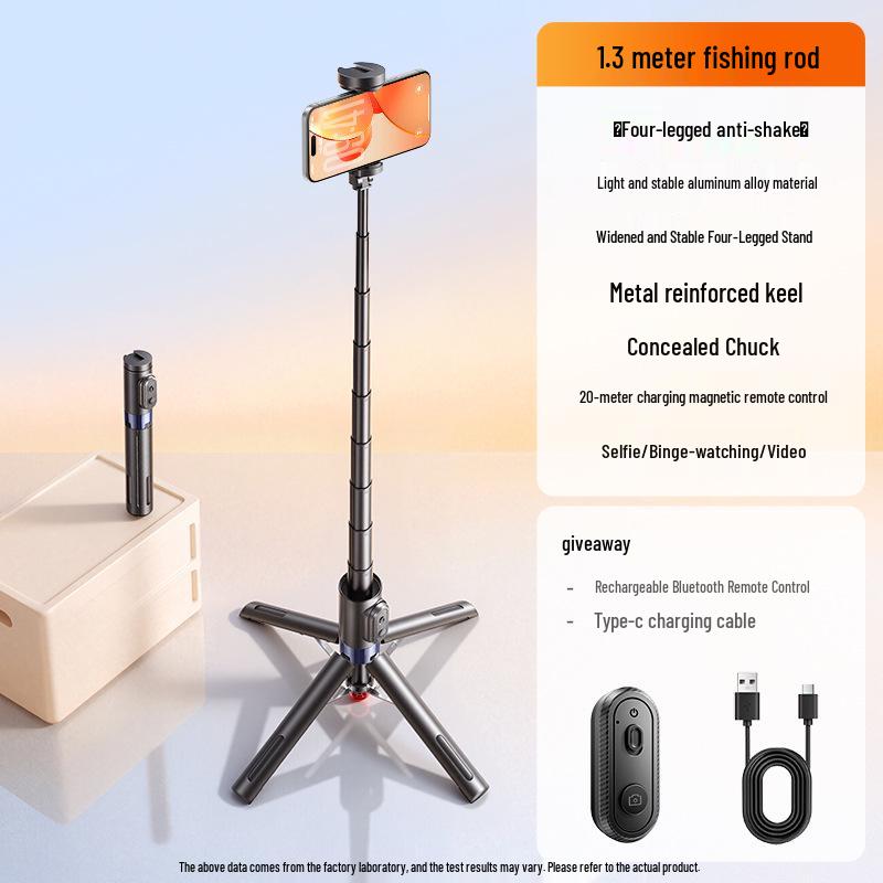Four-Legged Didi Bluetooth Selfie Stick Tripod with Zoom Remote for Live Streaming and Photography