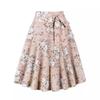 2024 Spring Collection Waist-Tie Print Midi Skirt
