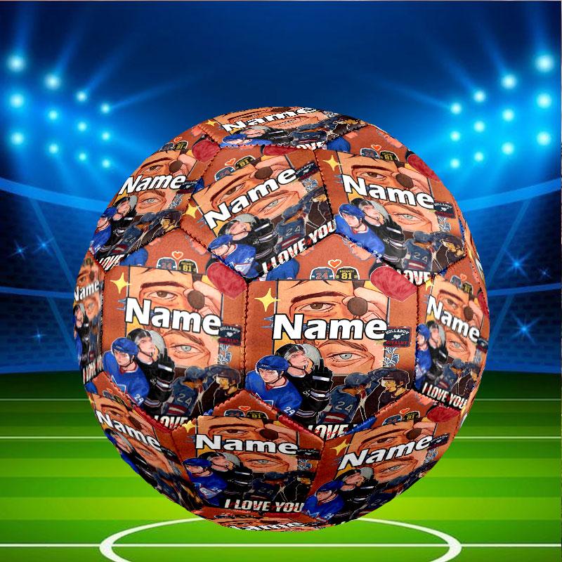 Custom Name Personalized Heated Rivalry Print Size 5 Soccer Ball Training & Match Football, for Team, Kicking, Gift for Football Enthusiasts