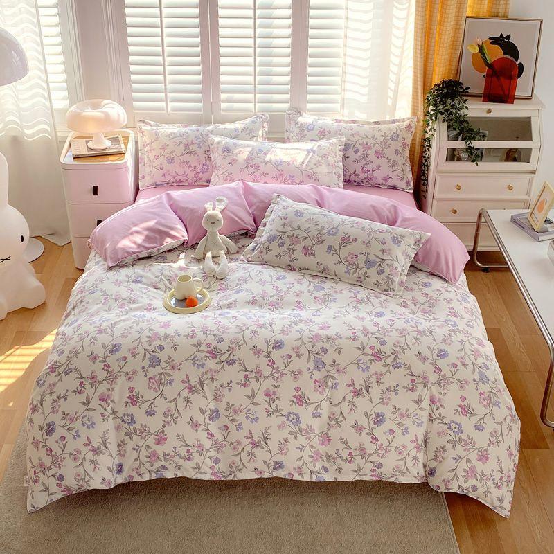 Four-season Universal Four-piece Set, Skin-friendly Cotton Quilt Cover, Bed Sheet, Double Bedding, Dormitory Three-piece Set