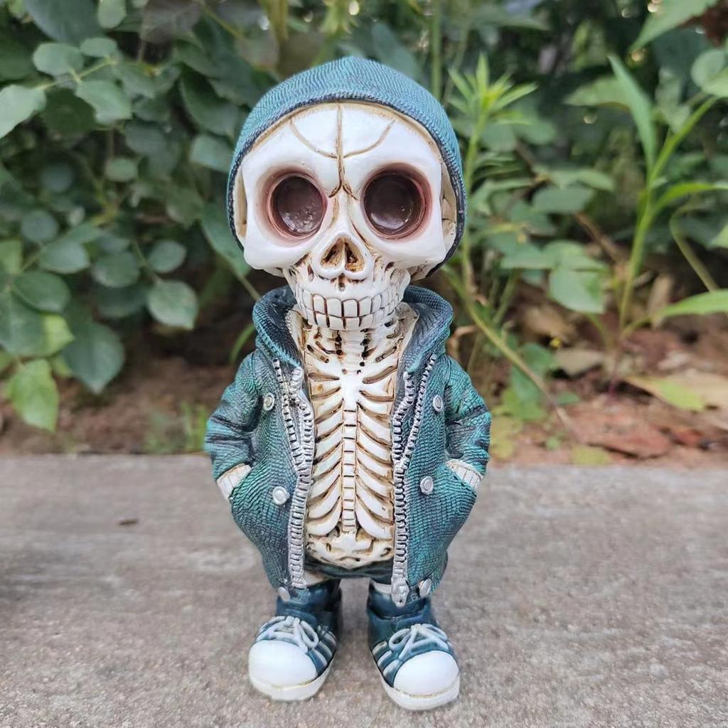 Skeleton Doll Resin Jewelry Character Statue Home Creative Cool Room Decor Panel Trendy Street Decoration Personalised Retro
