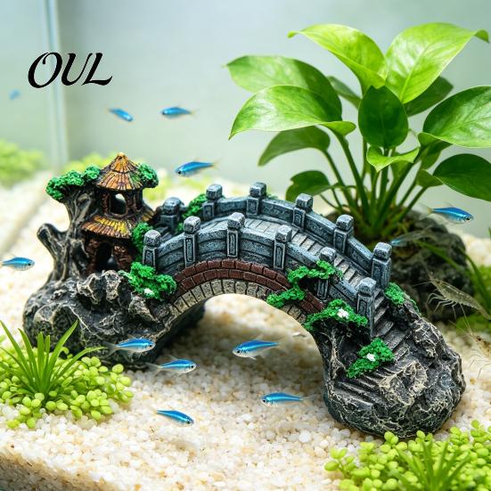 Resin Landscape Decor Aquarium Bridge Ornament, Arch Miniature Fish Tank Decor, Reptile Terrarium Mini Model for Terrarium, Fairy Garden Accessories