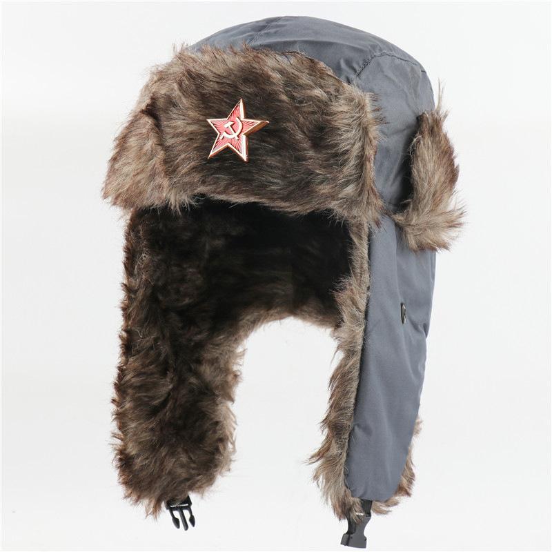 Sowjetisches Wappen Lei Feng Hut winddicht warm Ohrenschützer Hut Herren und Damen Outdoor Reiten Nordost warmer Hut Winter neu