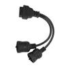 29.5cm Truck Diagnostic Adapter Cable Female 16pin OBD2 To 9+6pin Scanner Connect Cord