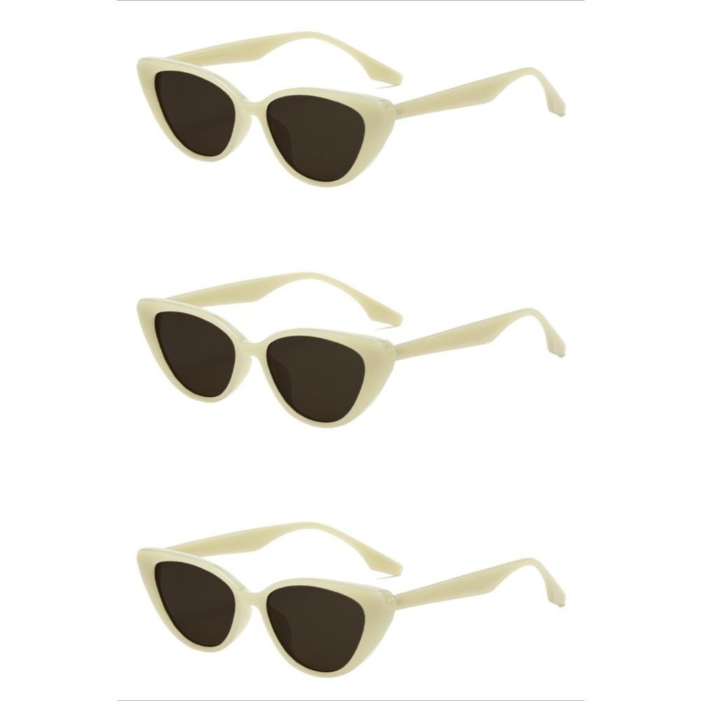 3 Stück Hip-Hop Kleine Katzenaugen-Sonnenbrillen Damen Brillen Brillen mit Retro-Stil Gläsern