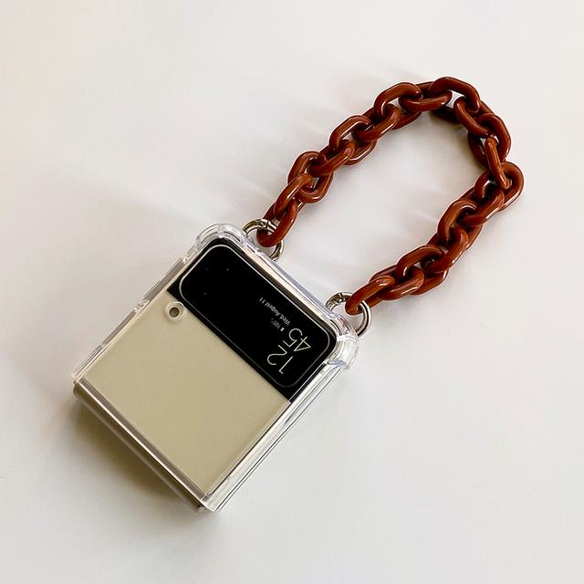 Mehrere Optionen Tragbares Armband Transparente PC-Schlanke Telefonhülle für Samsung Galaxy Z Flip 4 3 5g Stoßfeste Schutzhülle