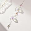 Faux Crystal Suncatcher, Colorful Prisms Window Hanging Sun Catcher, Moon Sun Rainbow Maker Chain Pendant for Garden Home Decor