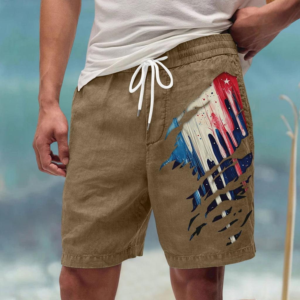 Męskie letnie, duże, swobodne, luźne spodnie sportowe, szorty plażowe