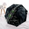 Raven&Sword Fantasy Art Print-Mystical DecorUmbrella with Cute Design,Portable 3-Fold Compact Umbrella for Men&Women,Valentine's Day Mother'