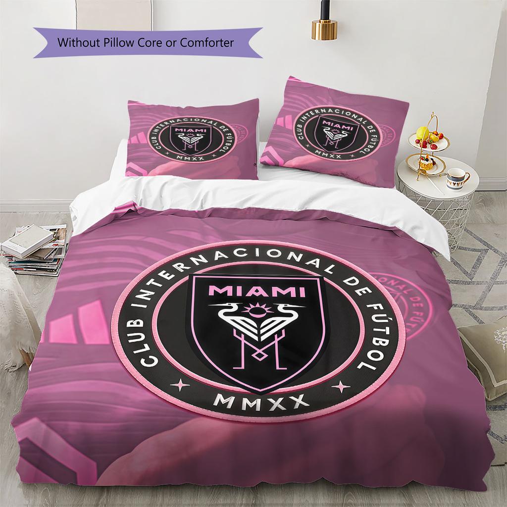 Inter Miami CF Pattern Bedding,Quilt Set Quilt Cover Pillowcase Home Birthday Gift(1 * duvet cover + 2 * pillowcase, without core)
