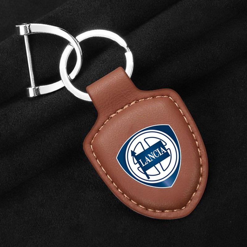 Car smart key case cover key wallet keychain shield shape Pendant ring for Lancia ypsilon delta musa nera thema STRATOS Y Phedra