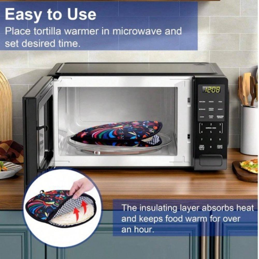30cm Tortilla Warmer Pouch Heat Resistant Pancake Thermal Bag Burrito Cloth Bag  Microwave