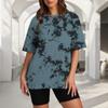 Women's Plus Size T-Shirt Summer Round Neck Short Sleeve Printed Basic Loose Top