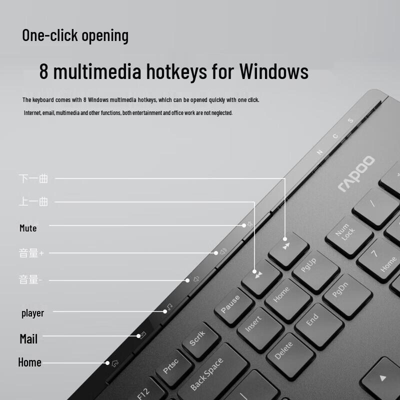 Rapoo 8100GT Multi-Mode Wireless Keyboard and Mouse Combo